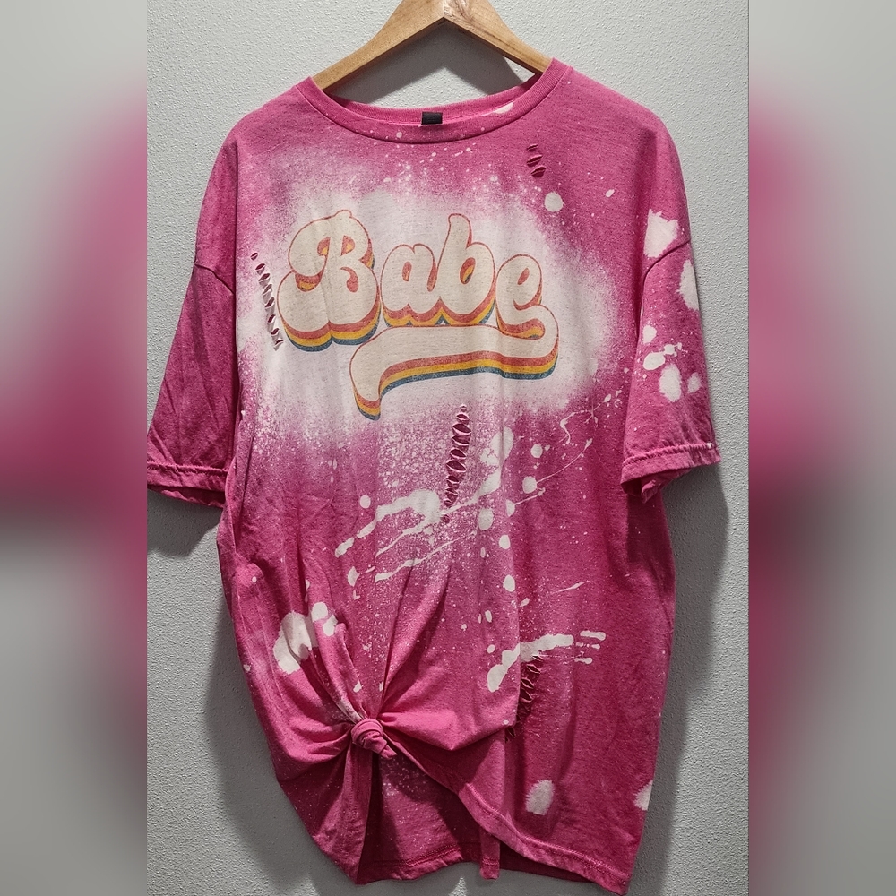 DISTRESSED BABE TSHIRT NWT